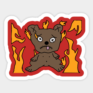 Flame Bear Sticker